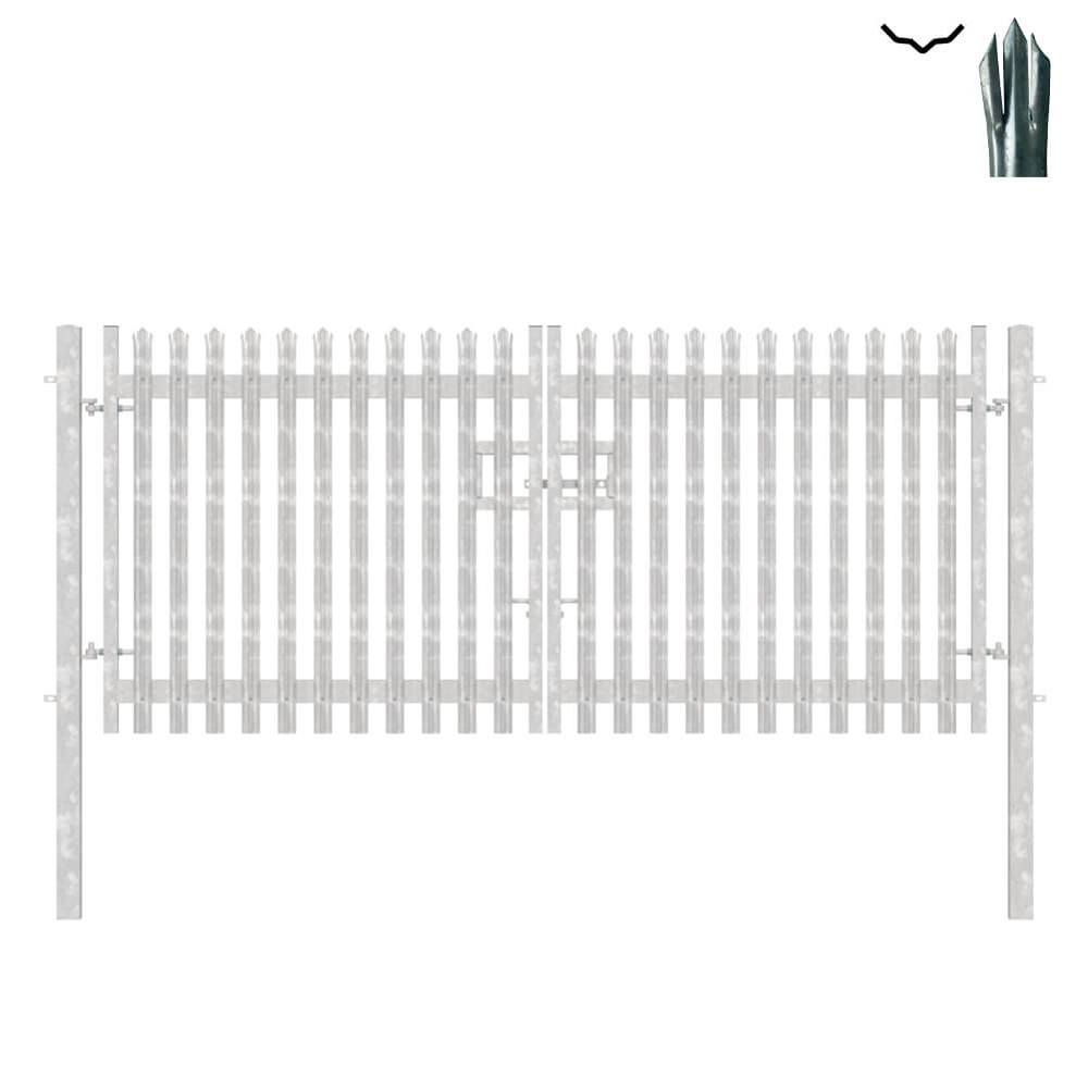 Double Leaf Gate & Posts 1.8m H x 4.0m Triple Pointed 'D' Section 3.0mm