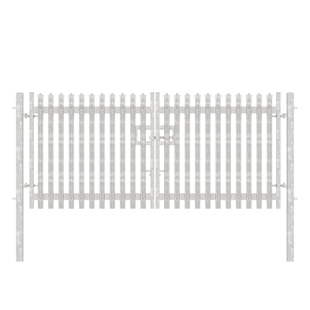Double Leaf Concrete-In Gate 1800mm x 4M Galvanised c/w posts & fittings