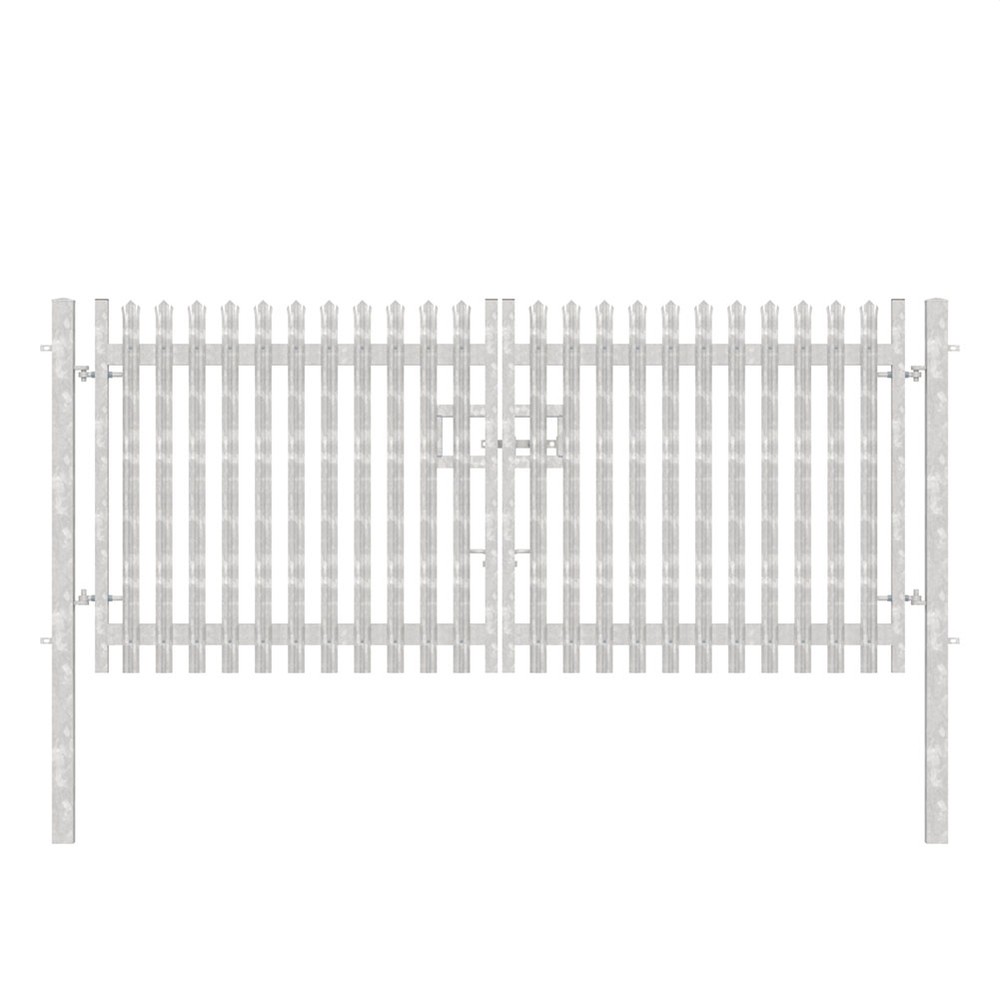 Double Leaf Gate & Posts 1.8m H x 5m Triple Pointed 'D' Section 3.0mm