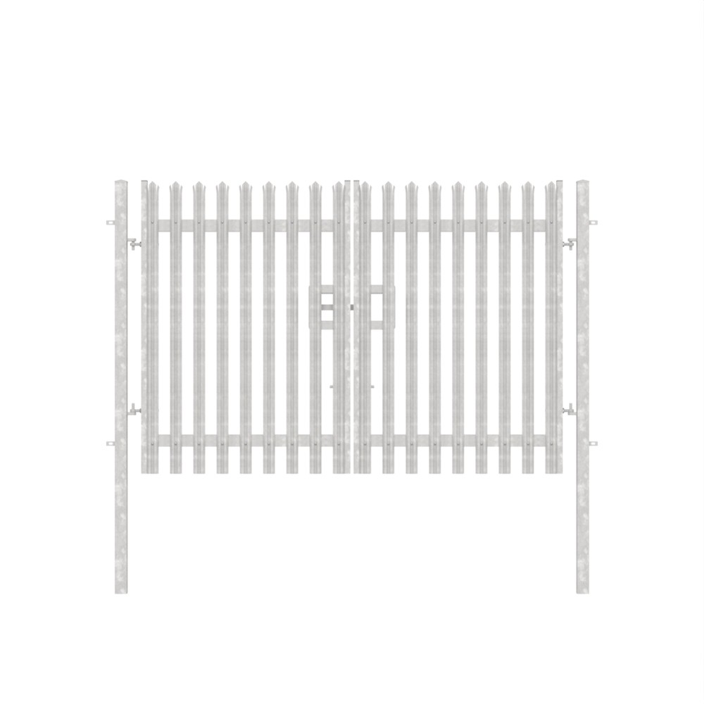 Double Leaf Gate & Posts 2.0m H x 3m Triple Pointed 'D' Section 3.0mm