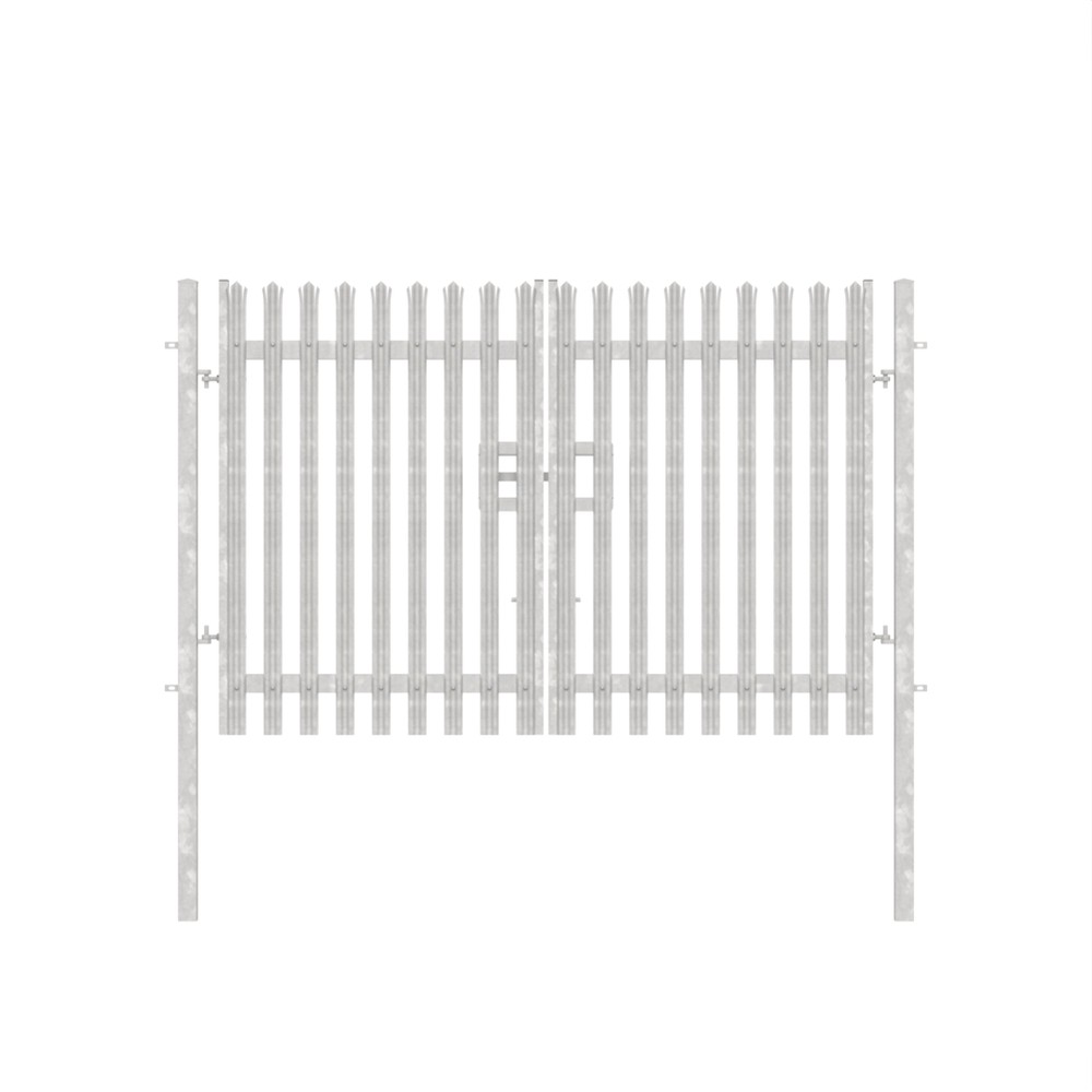 Double Leaf Concrete-In Gate 2.0m H x 3m Galvanised c/w Posts & Fittings