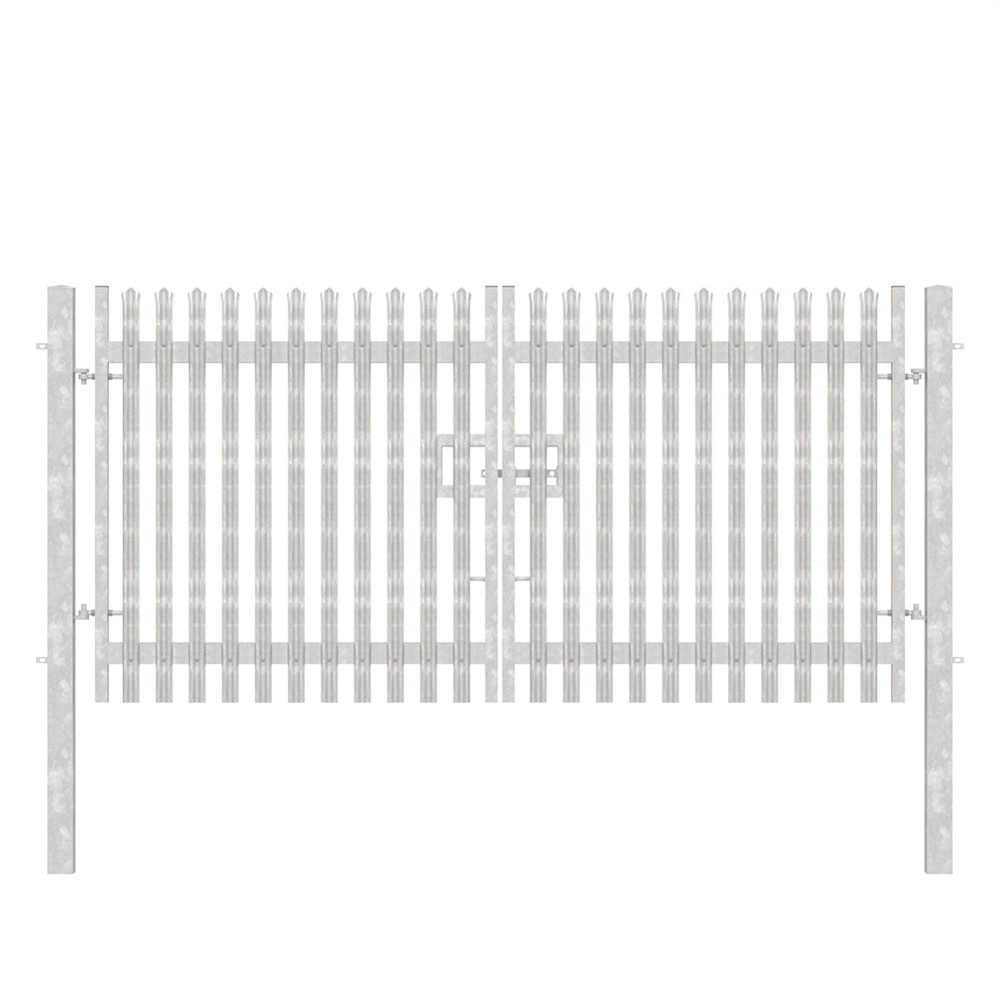 Double Leaf Concrete-In Gate 2000mm x 4M Galvanised c/w posts & fittings
