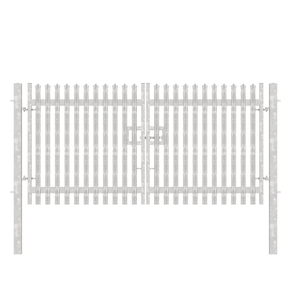 Double Leaf Concrete-In Gate 2.0m H x 5m Galvanised c/w Posts & Fittings