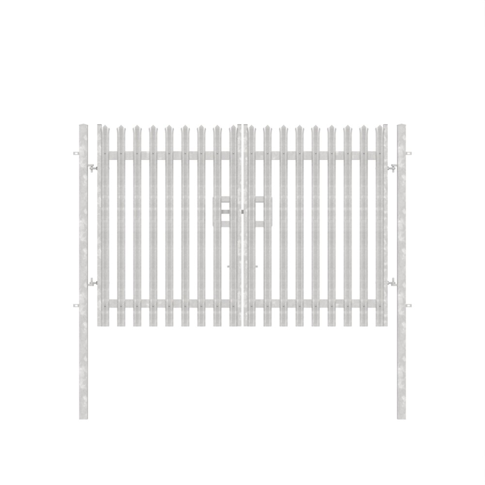 Double Leaf Gate & Posts 2.1m H x 3m Triple Pointed 'D' Section 3.0mm