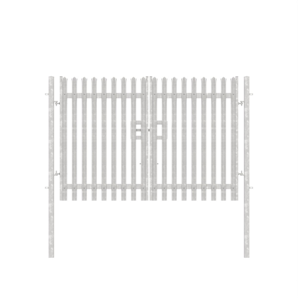 Double Leaf Concrete-In Gate 2.1m H x 3m Galvanised c/w Posts & Fittings