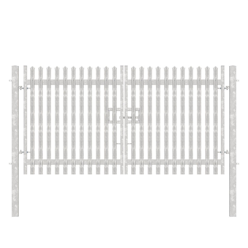 Double Leaf Concrete-In Gate 2.1m H x 5m Galvanised c/w Posts & Fittings