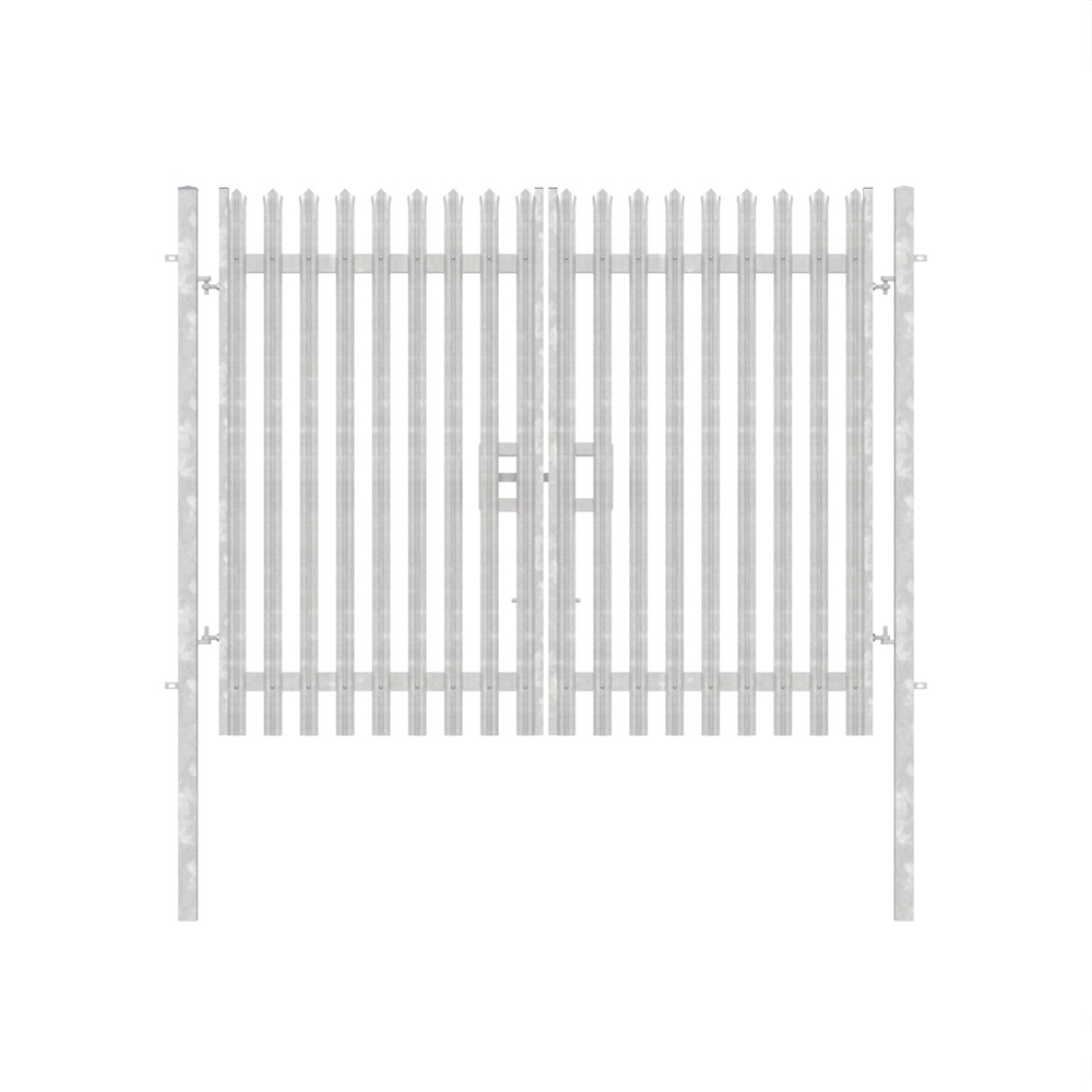 Double Leaf Gate & Posts 2.4m H x 3m Triple Pointed 'D' Section 3.0mm