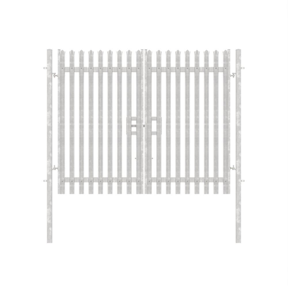Double Leaf Concrete-In Gate 2.4m H x 3m Galvanised c/w Posts & Fittings