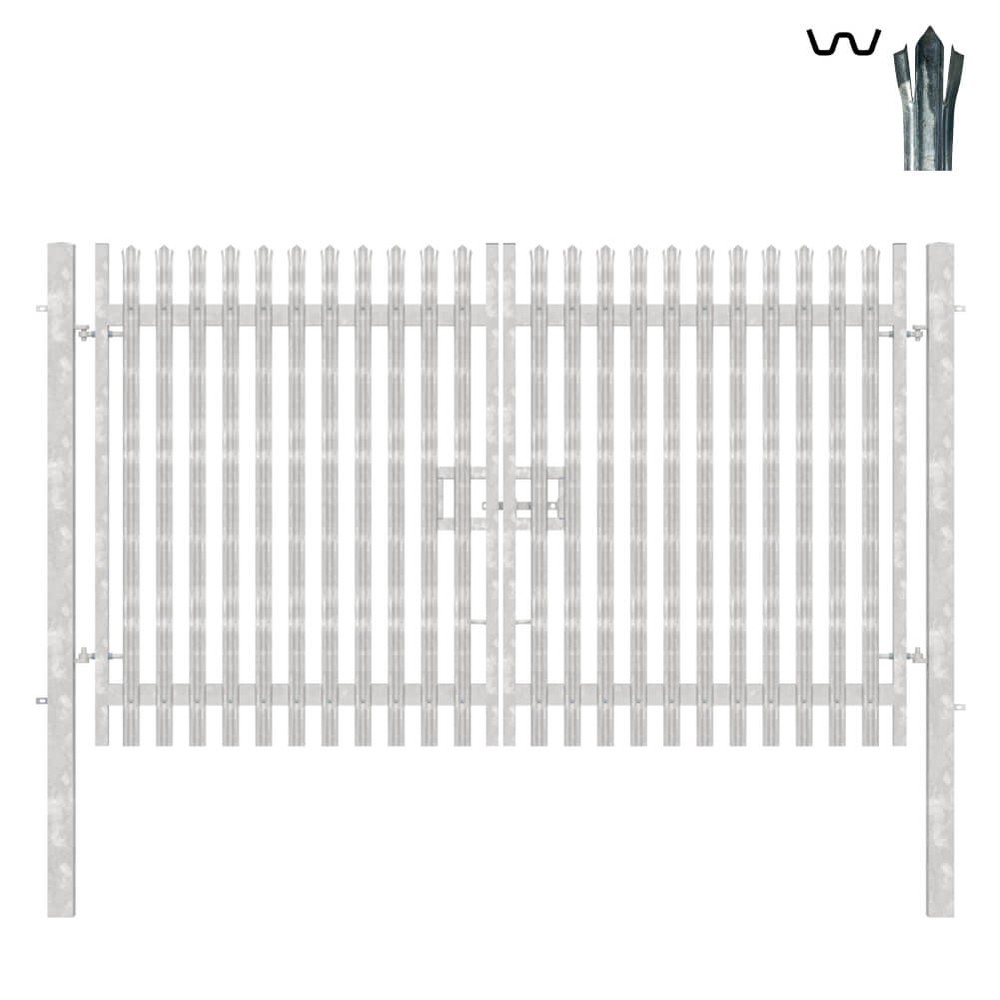 Double Leaf Concrete-In Gate 2400mm x 4M Galvanised c/w posts & fittings