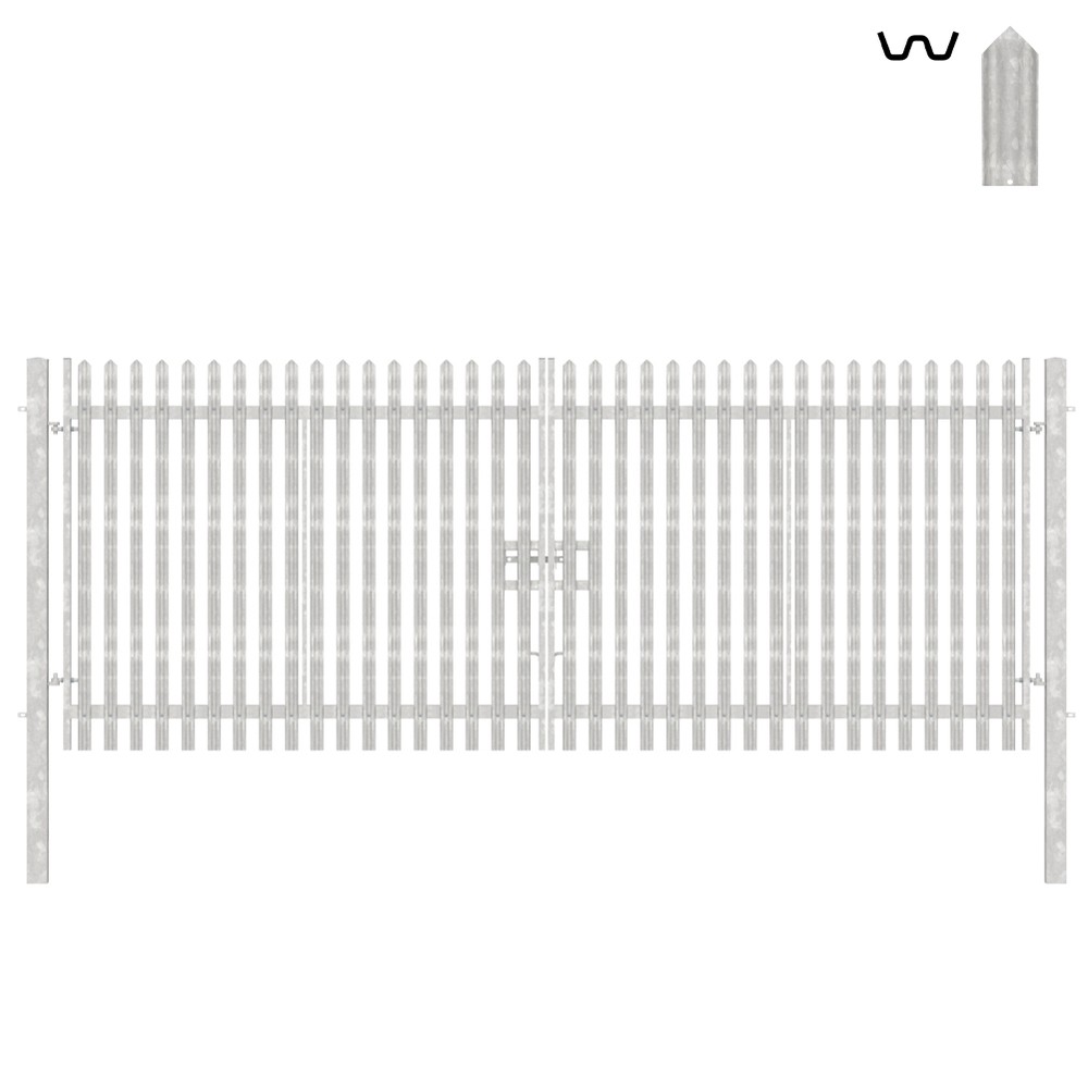 Double Leaf Concrete-In Gate 2.4m H x 6m Galvanised c/w Posts & Fittings