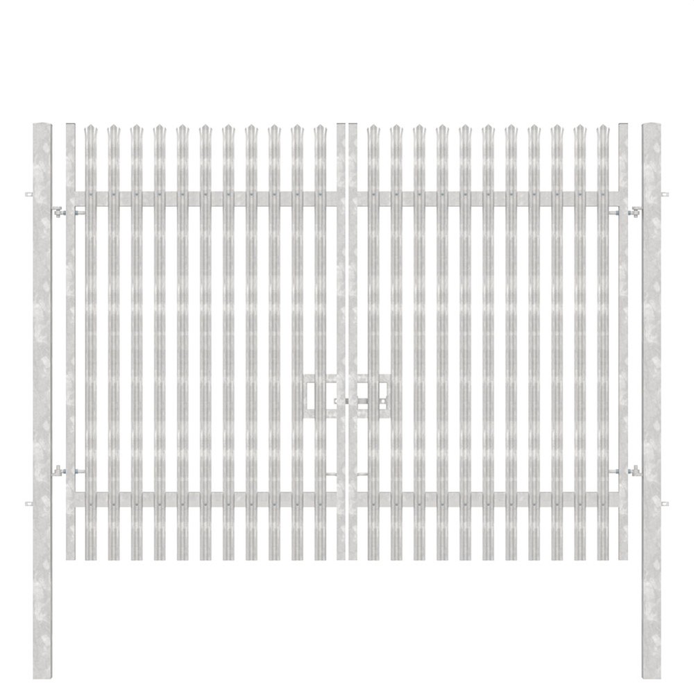 Double Leaf Concrete-In Gate 3000mm x 4M Galvanised c/w posts & fittings