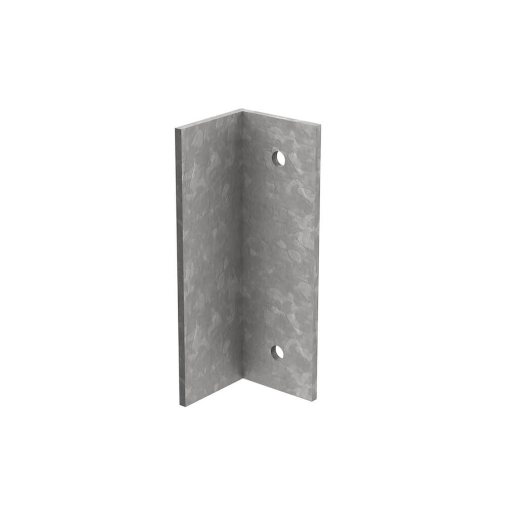 Gate Slam Plate 60mm Angle x 175mm Long Galvanised 5mm thick with 2 x M10 holes