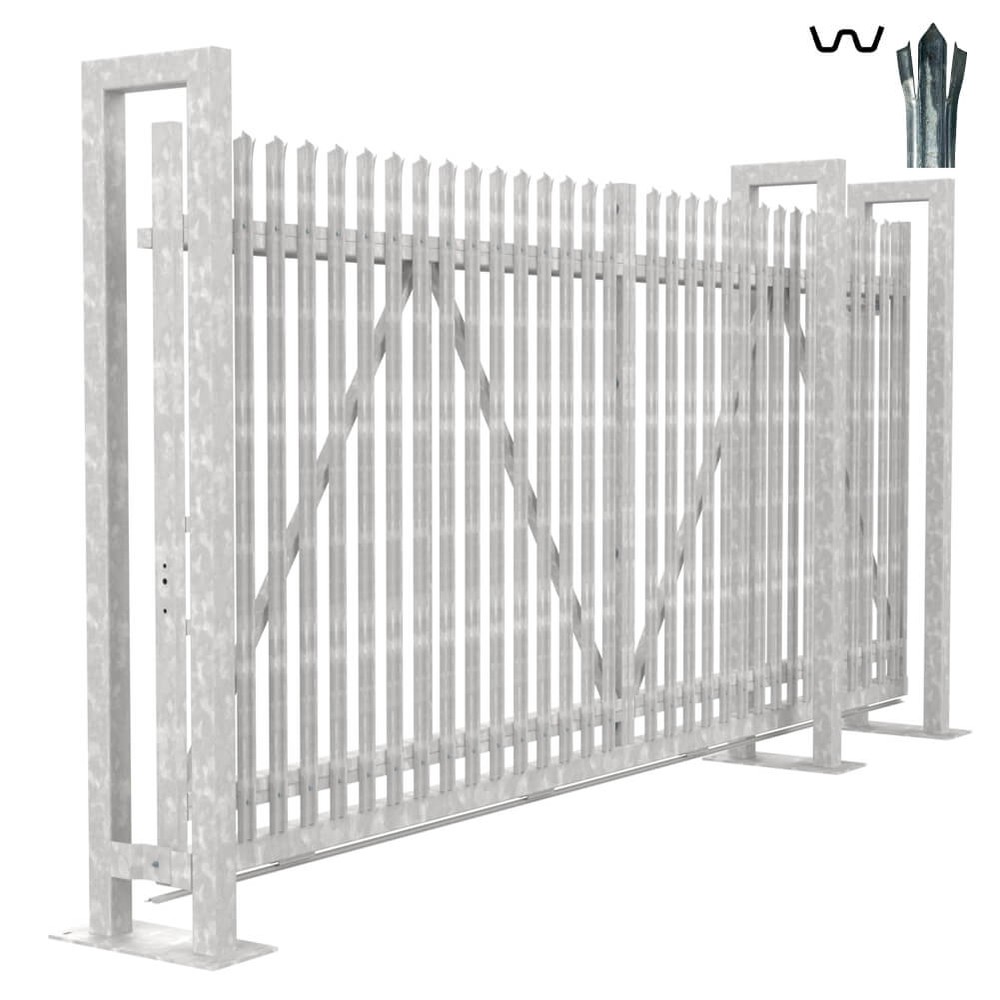 Bolt Down Track Sliding W Gate 2.4H x 4m With Track & Accessories - RH Opening