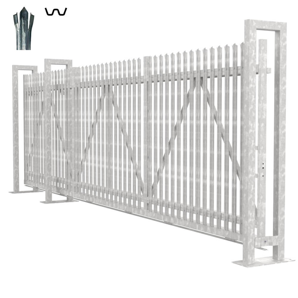 Bolt Down Track Sliding W Gate 2.4H x 6m With Track & Accessories - LH Opening
