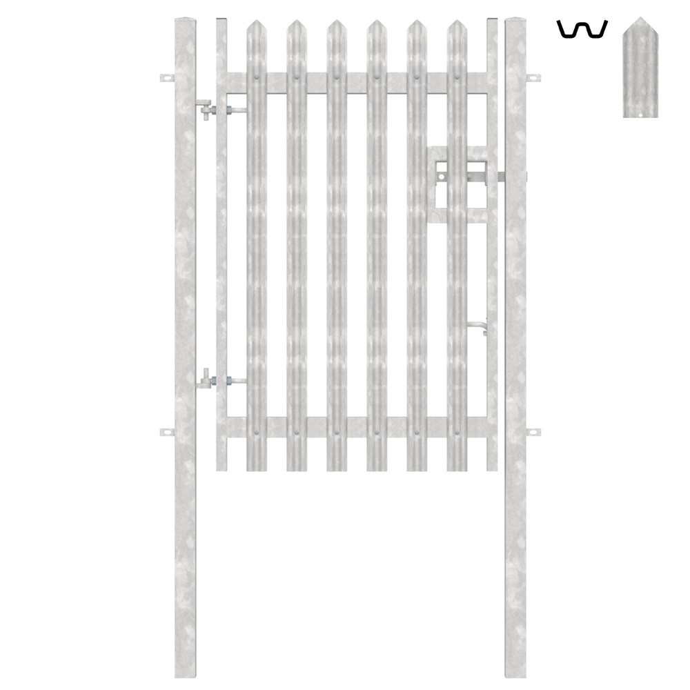 Single Leaf Gate +Post H 1.8m x 1.2m Single Pointed 'W' Section 2.5mm