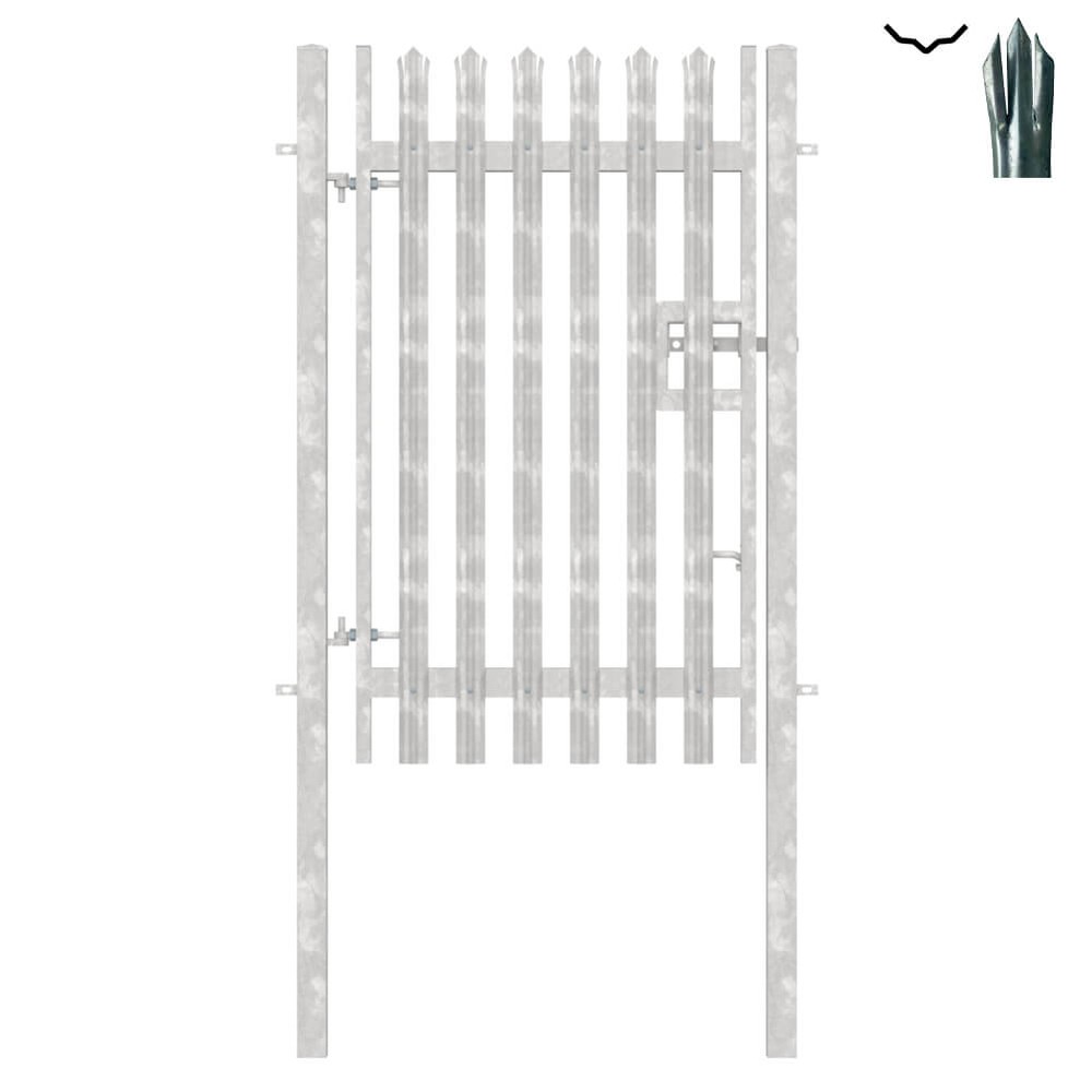 Single Leaf Gate+Post 2.0m High x 1.2m Triple Pointed 'D' Section 3.0mm