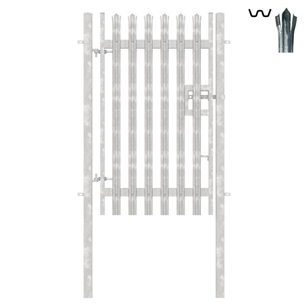 Single Leaf Gate+Post 2.0m High x 1.2m Triple Pointed 'W' Section 2.0mm