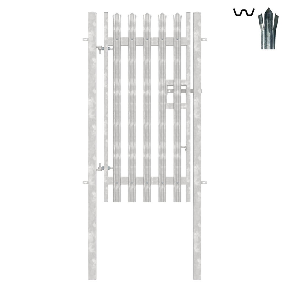 Single Leaf Concrete-In Gate 2000mm x 1M Galvanised c/w posts & fittings