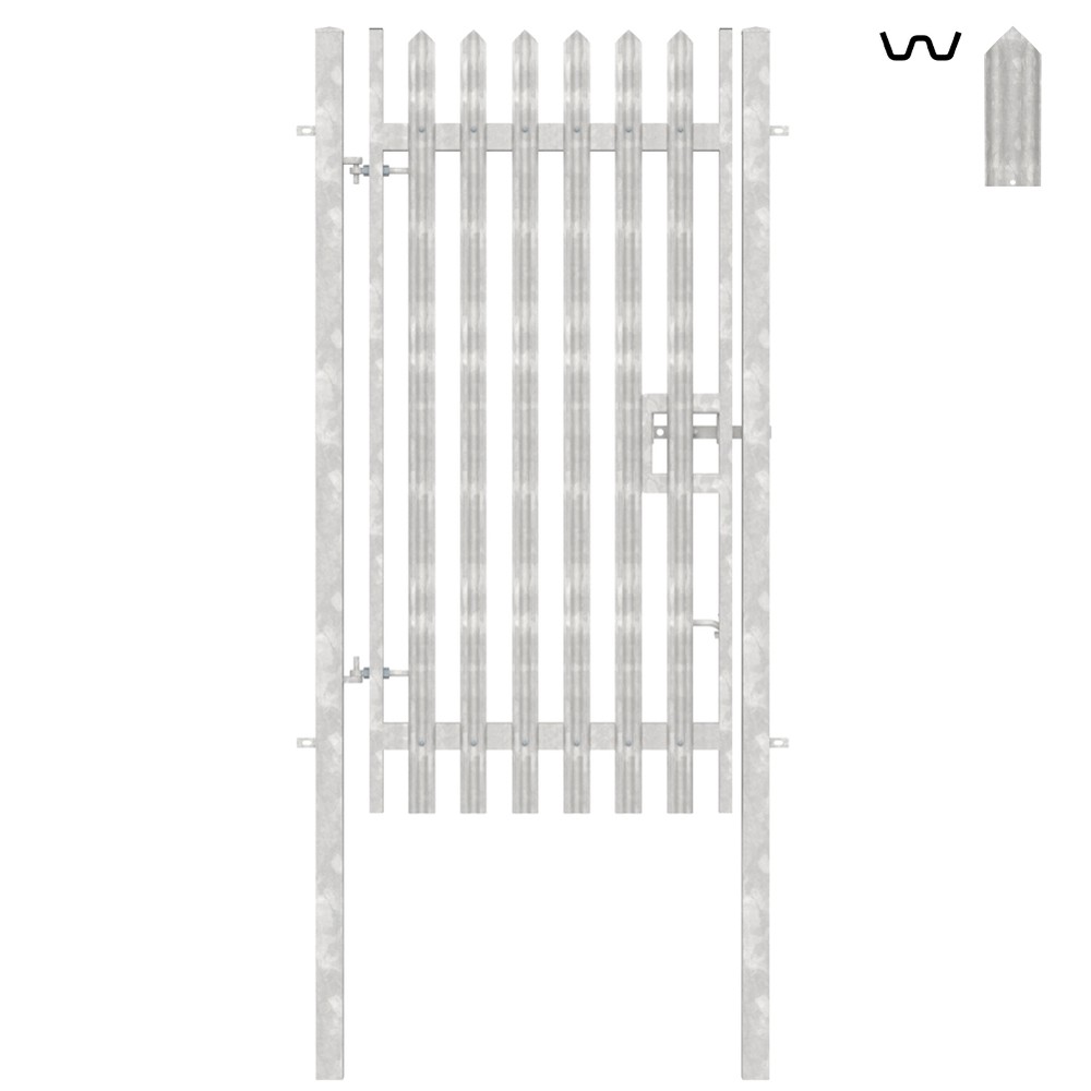 Single Leaf Gate & Post 2.4m H x 1.2m Single Pointed 'W' Section 2.5mm