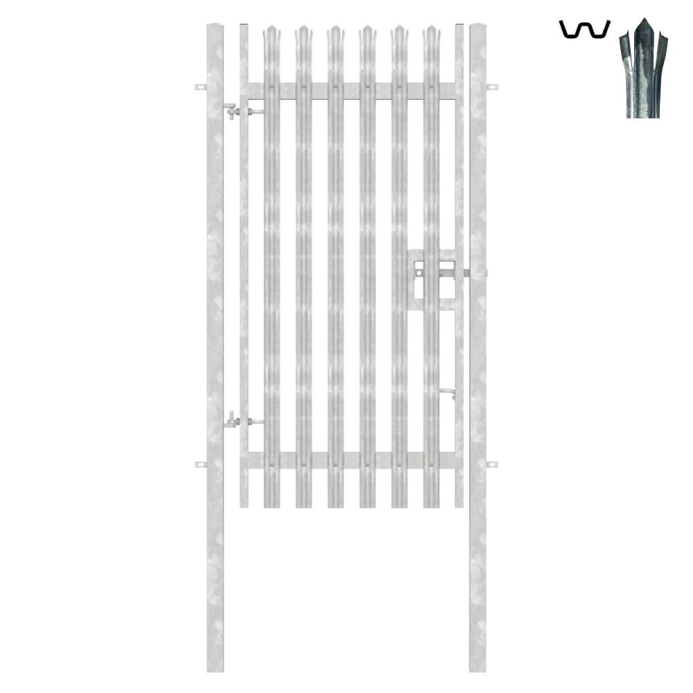 Single Leaf Gate & Post 2.4m H x 1.2m Triple Pointed 'W' Section 2.0mm