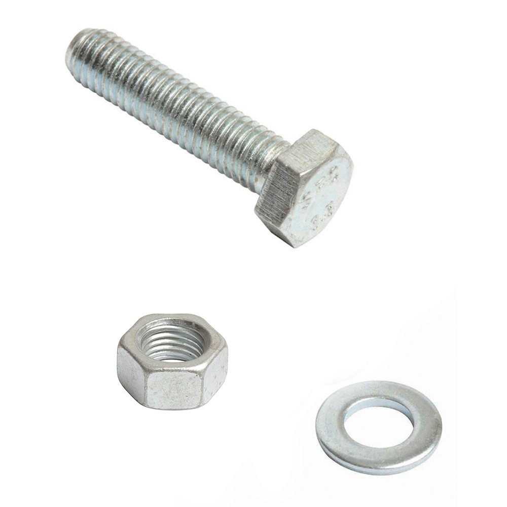 M8 Galvanised Fixing Set With Nut, Bolt & Washer