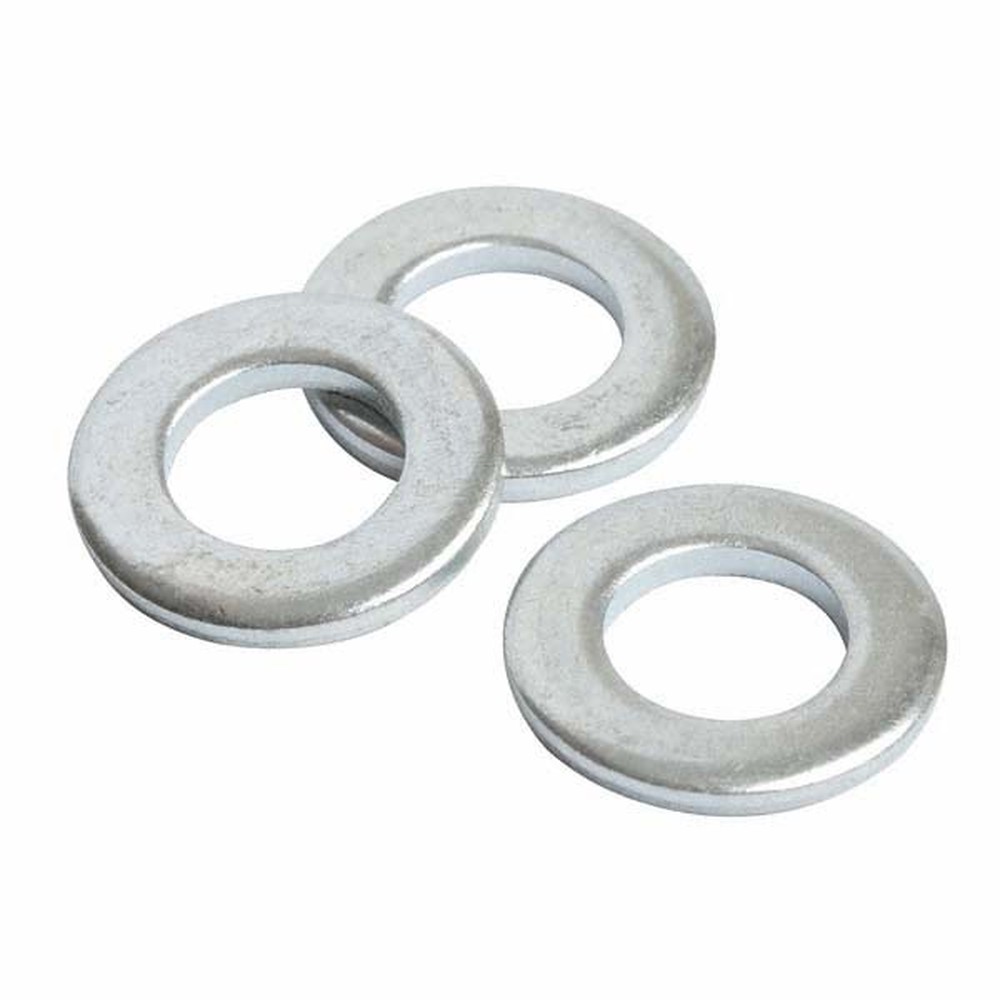 M8 Flat Plain Washers (x100 Qty) - Bright Zinc Plated
