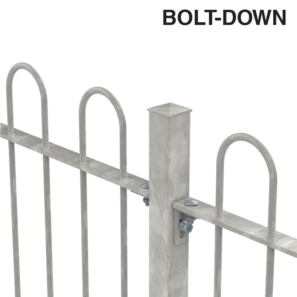 Galvanised 1200mm Bow Top Bolt Down Fence 1200mm x 12mm Bars
