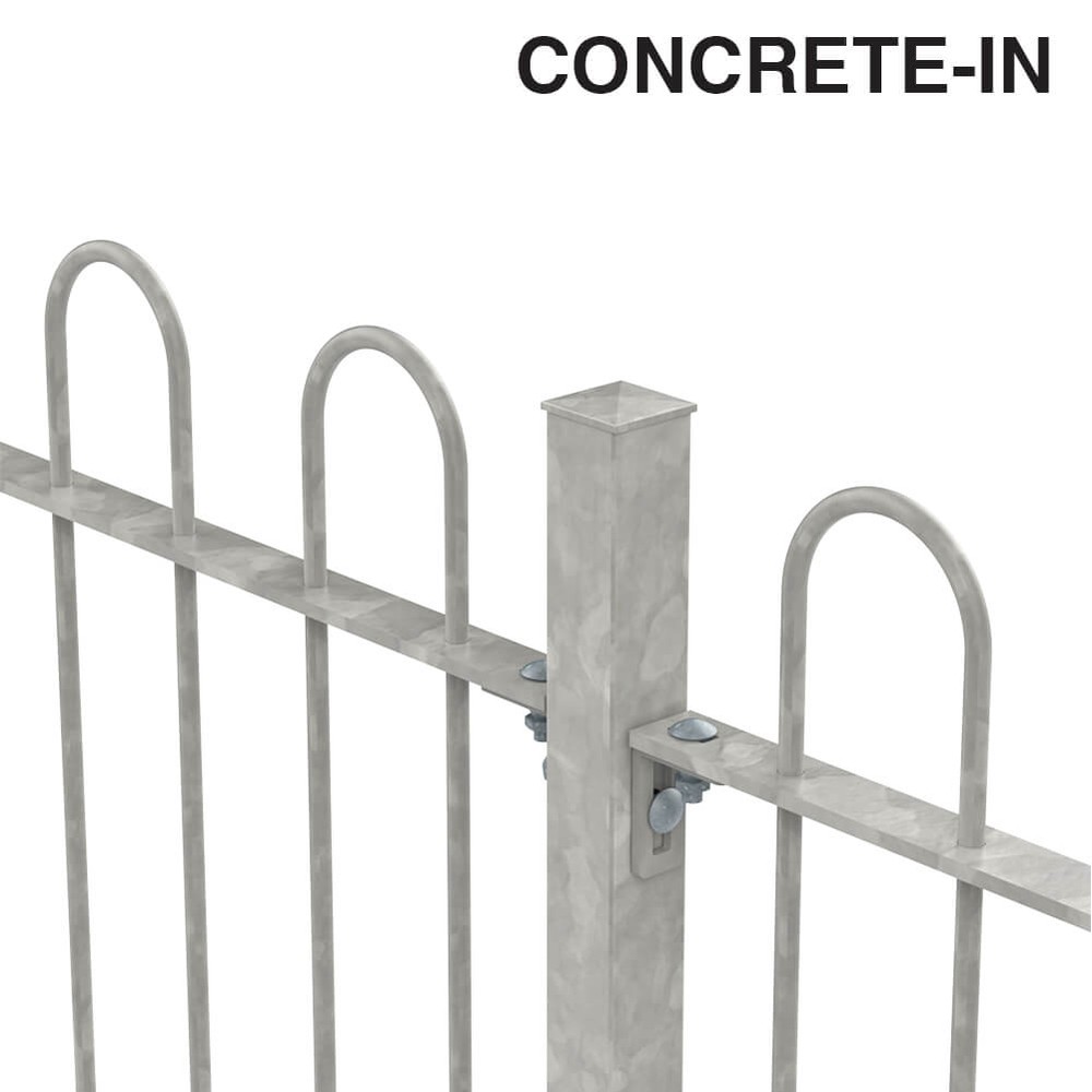 Galvanised Bow Top Concrete-in Fence 900mm x 12mm Bars