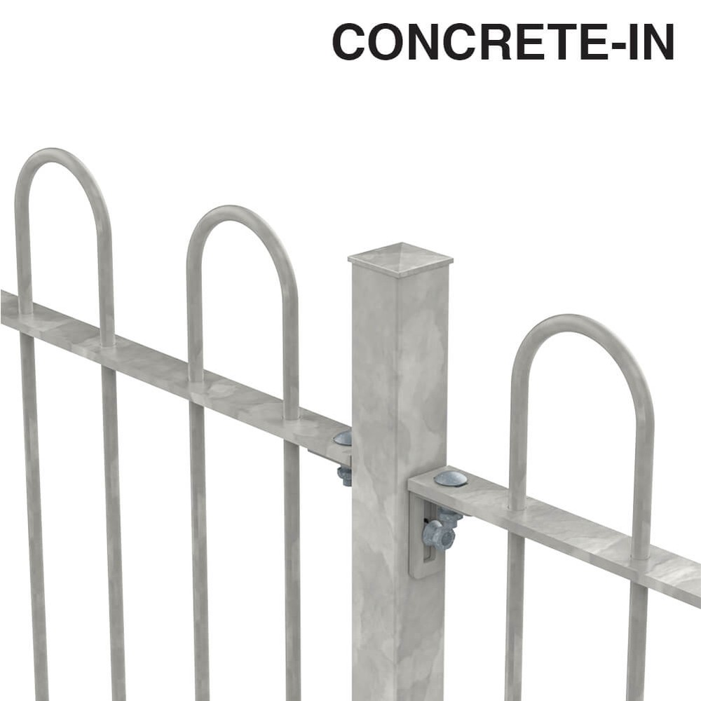 Galvanised Bow Top Concrete-in Fence 1200mm x 12mm Bars