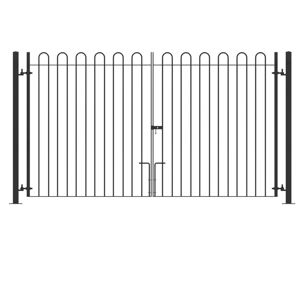 HDG + PPC Black Double Leaf Bolt-Down Gate - 1800mm x 16mm bar
