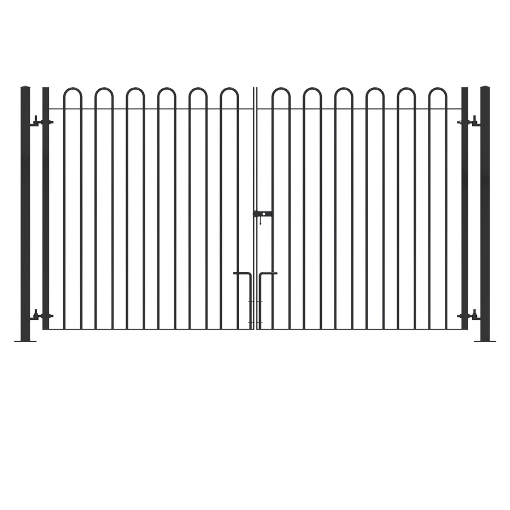 HDG + PPC Black Double Leaf Bolt-Down Gate - 1800mm x 20mm bar