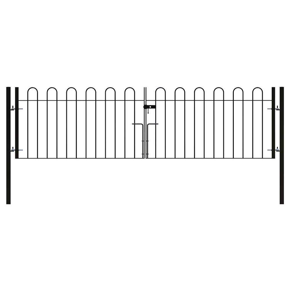 HDG + PPC Black Double Leaf Concrete-in Gate 1500mm x 16mm bar