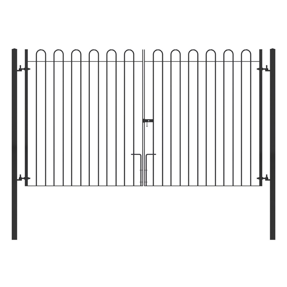 Galvanised Double Leaf Bow Top Gate 1800mm x 16mm bar