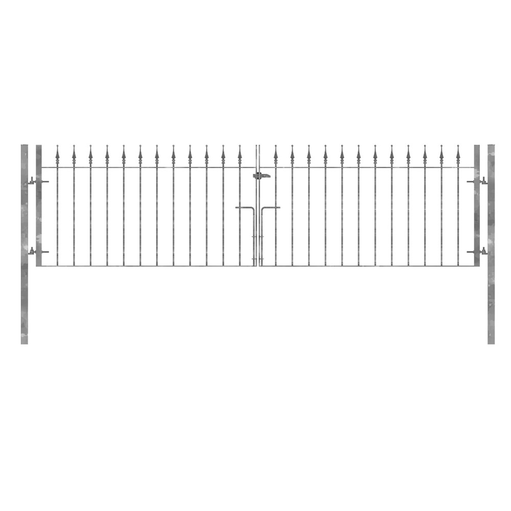 Galvanised Double Leaf Forest Gate 1200 x 3100 x 12mm Bar - Concrete In