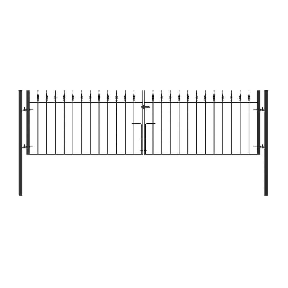 PPC Black Double Leaf Forest Gate H 1200mm x W 3100mm x 12mm Bar - Concrete In