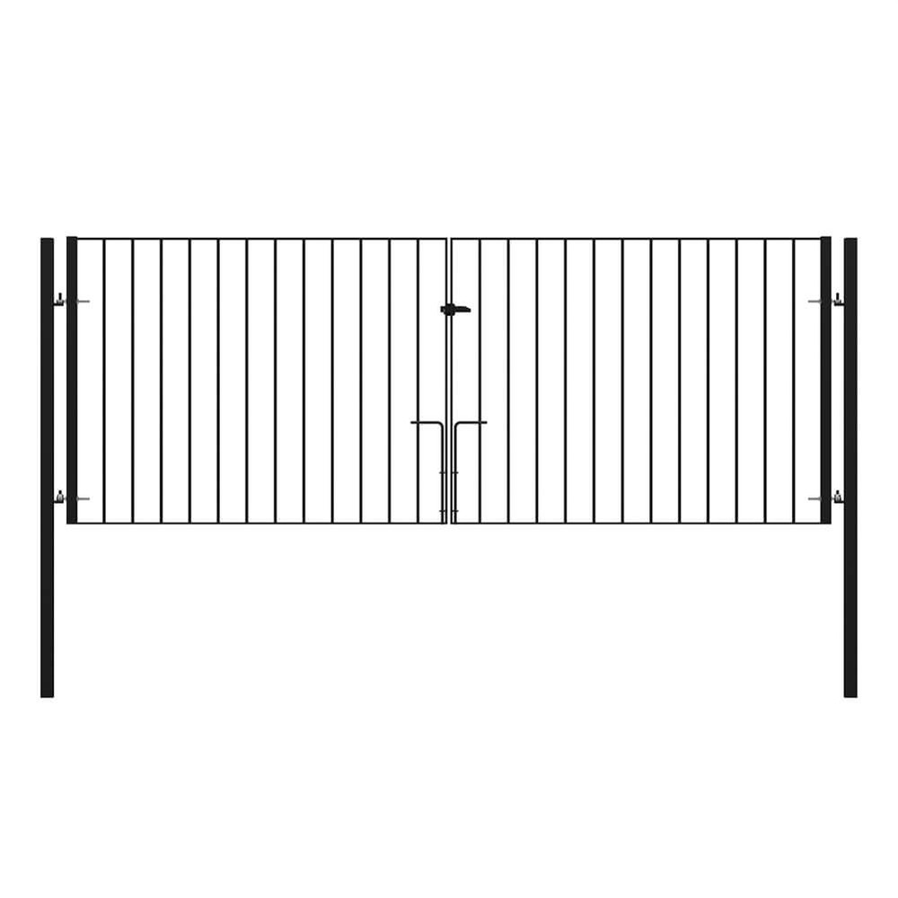 Double leaf Gate - Smooth Top - 1.2 x 3M HDG + Black Powder Coated