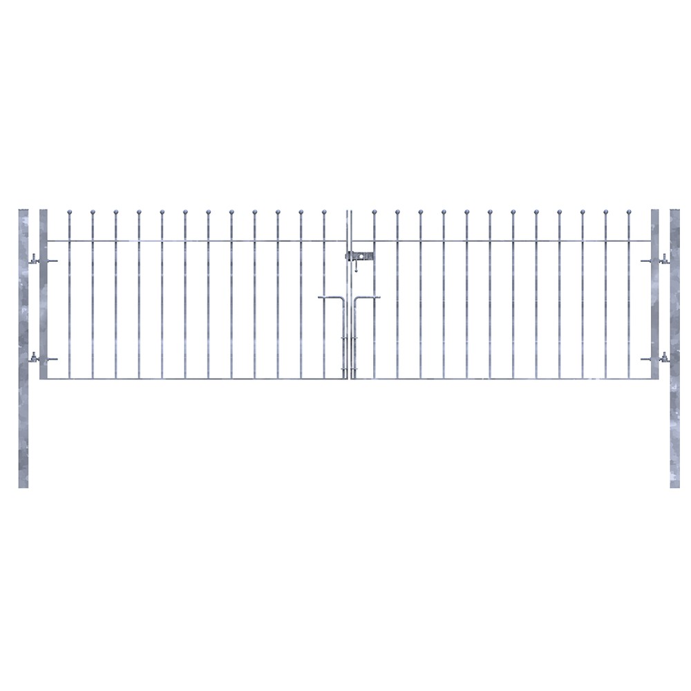 Galvanised Double Leaf Sphere Top Gate H 900 x W 3100 x 12mm Bar - Concrete In