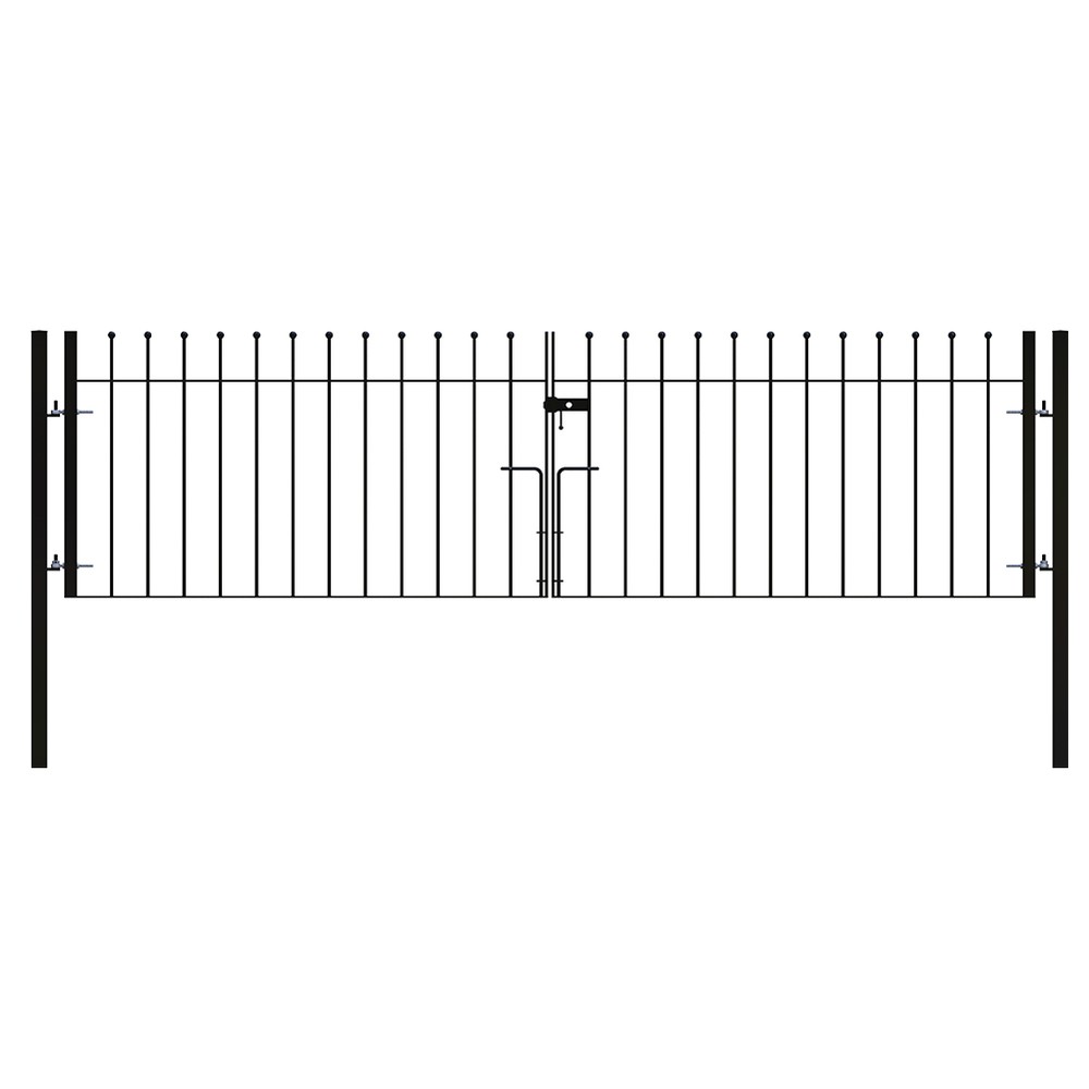 PPC Black Double Leaf Sphere Top Gate H 1200 x W 3100 x 12mm Bar - Concrete In