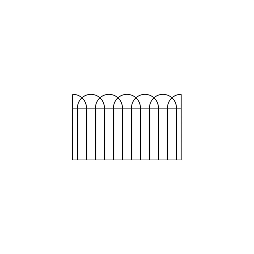 Interlaced BowTop Half Panel H900 x W1360 x 12mm - HDG & PPC Black