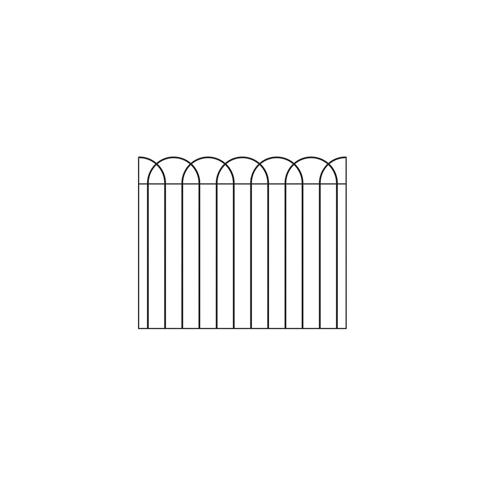 Interlaced BowTop Half Panel H1200 x W1360 x 12mm - HDG & PPC Black