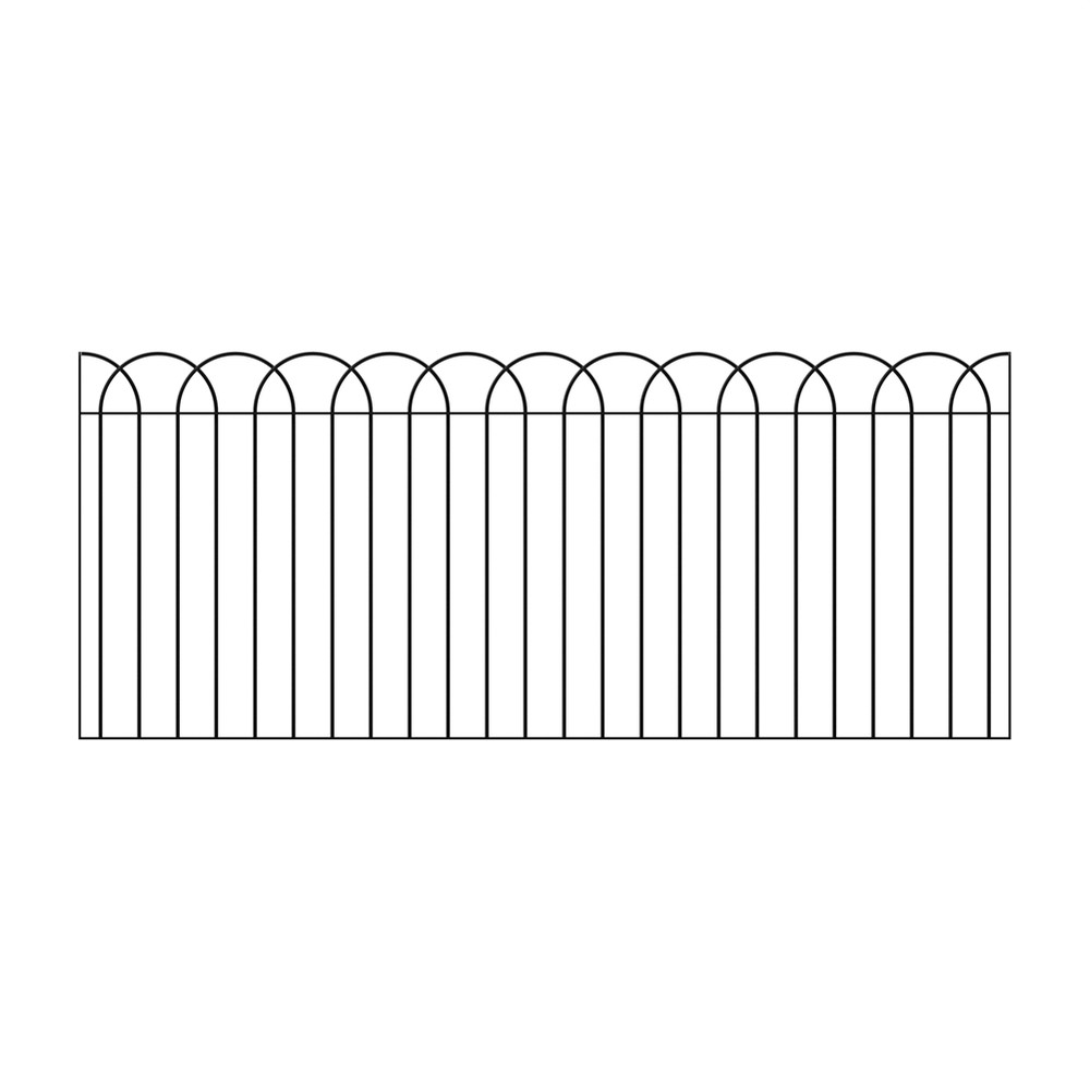 Interlaced BowTop Panel H1200 x W2704 x 12mm - HDG & PPC Black