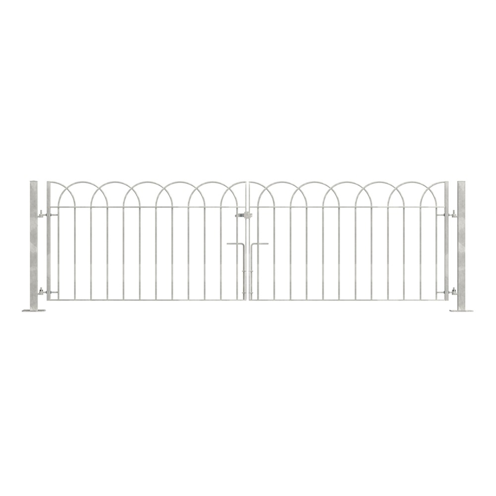 Interlaced Double Leaf Gate 0.9m (H) x 3 Bolt Down HDG c/w Posts & Fittings