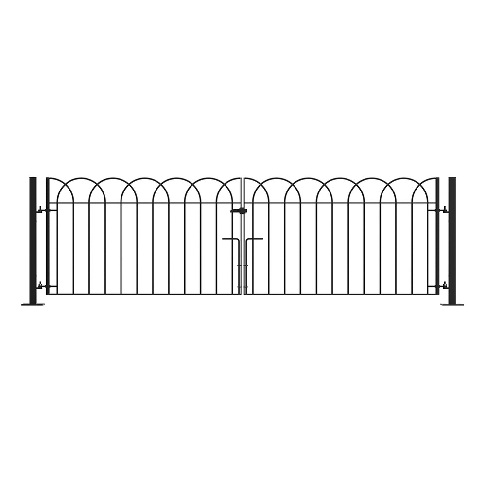 Interlaced Double Leaf Gate 0.9m (H) x 3 Bolt Down HDG + PPC c/w Posts & Fittings