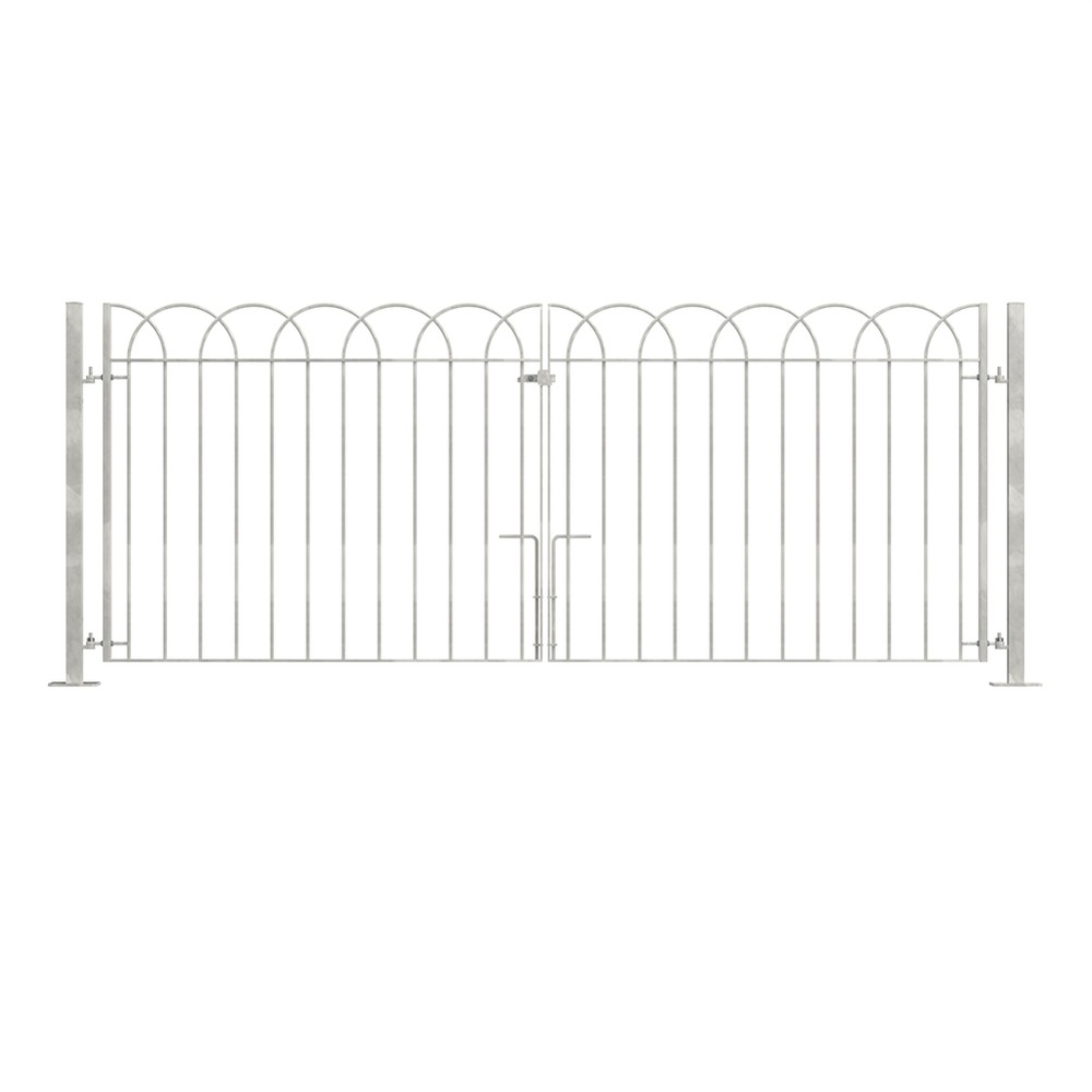 Interlaced Double Leaf Gate 1.2m (H) x 3 Bolt Down HDG c/w Posts & Fittings