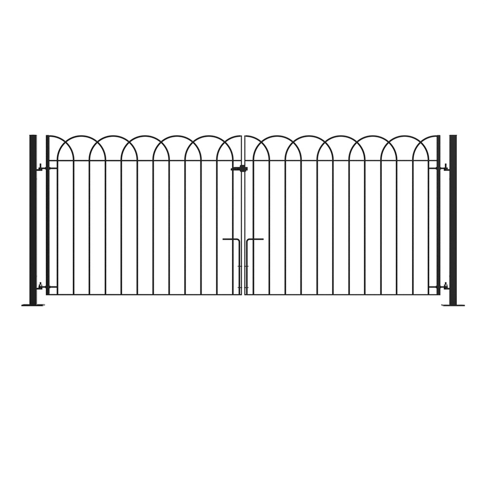 Interlaced Double Leaf Gate 1.2m (H) x 3 Bolt Down HDG + PPC c/w Posts & Fittings