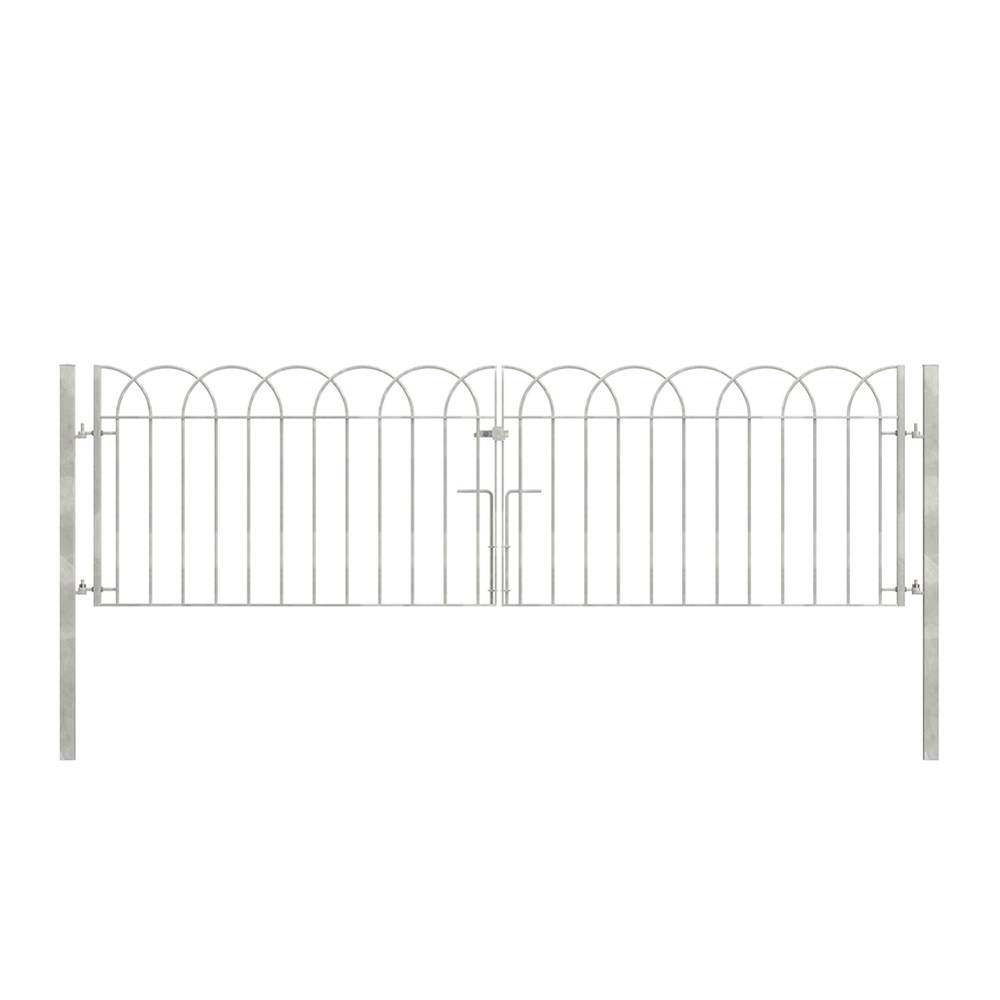 Interlaced Double Leaf Gate 0.9m (H) x 3 Concrete In HDG c/w Posts & Fittings