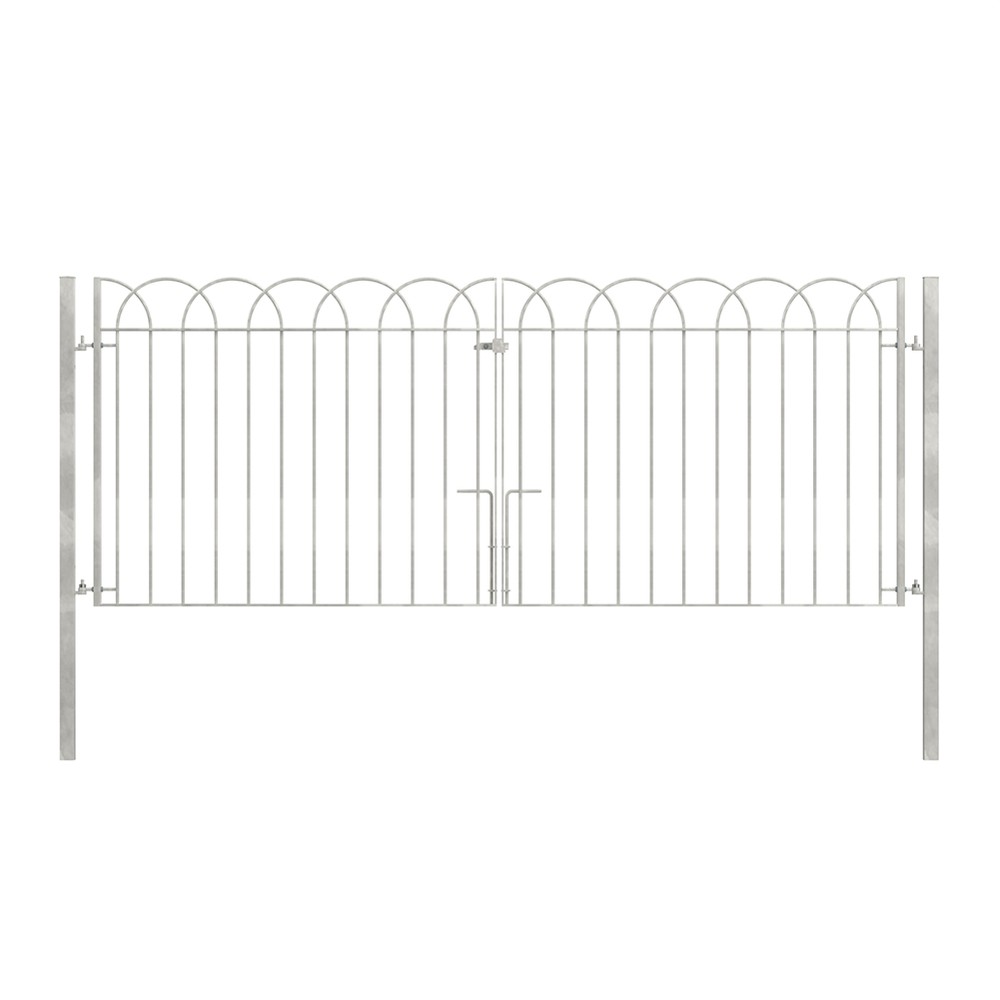 Interlaced Double Leaf Gate 1.2m (H) x 3 Concrete In HDG c/w Posts & Fittings