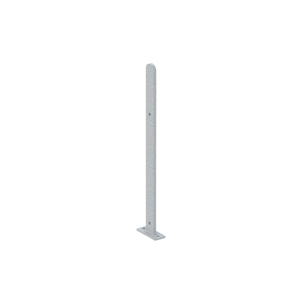 Galvanised End/Mid Post for 500mm Panel - 40 x 10mm Box Section - Bolt Down