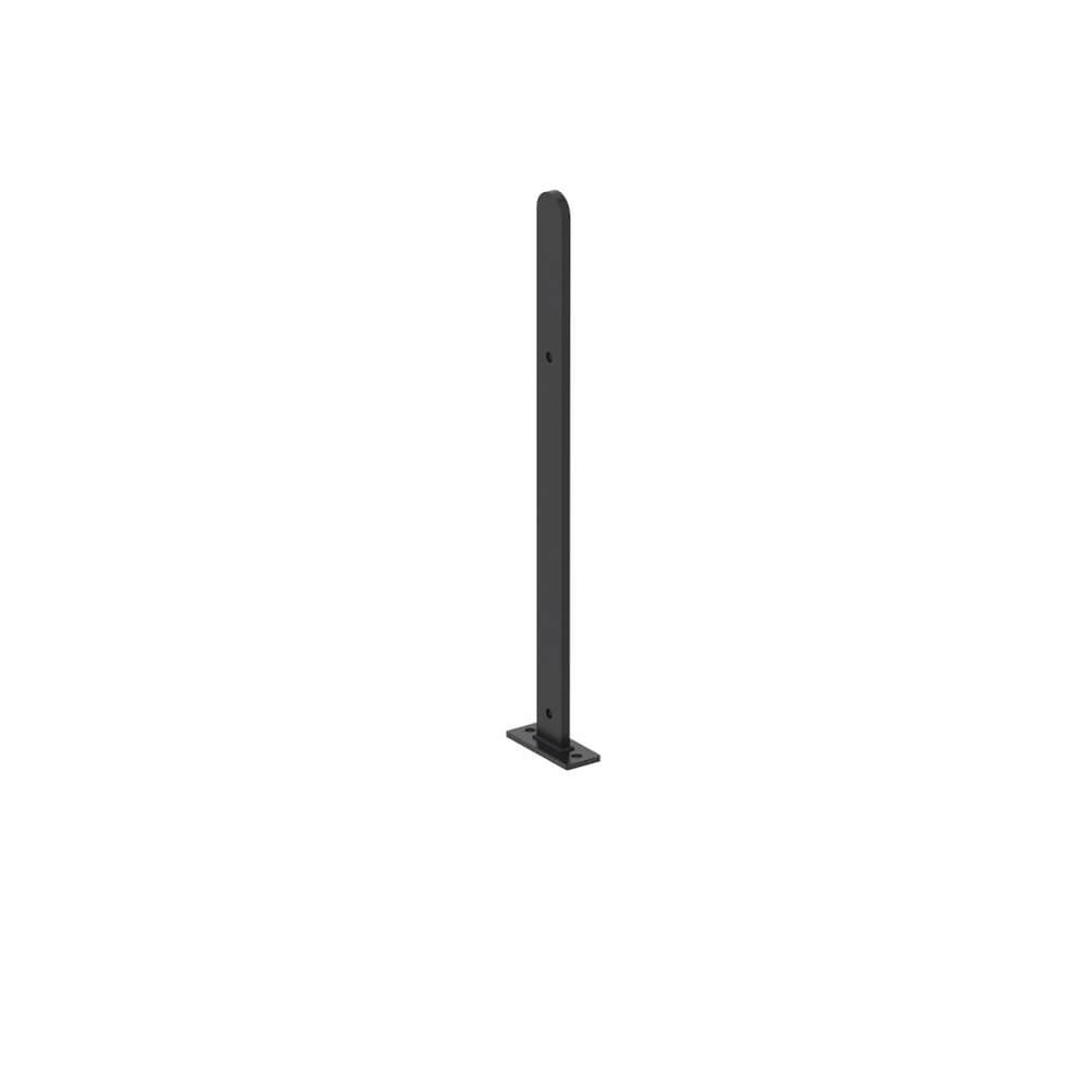 PPC Black End/Mid Post for 500mm Panel - 40 x 10mm Box Section - Bolt Down