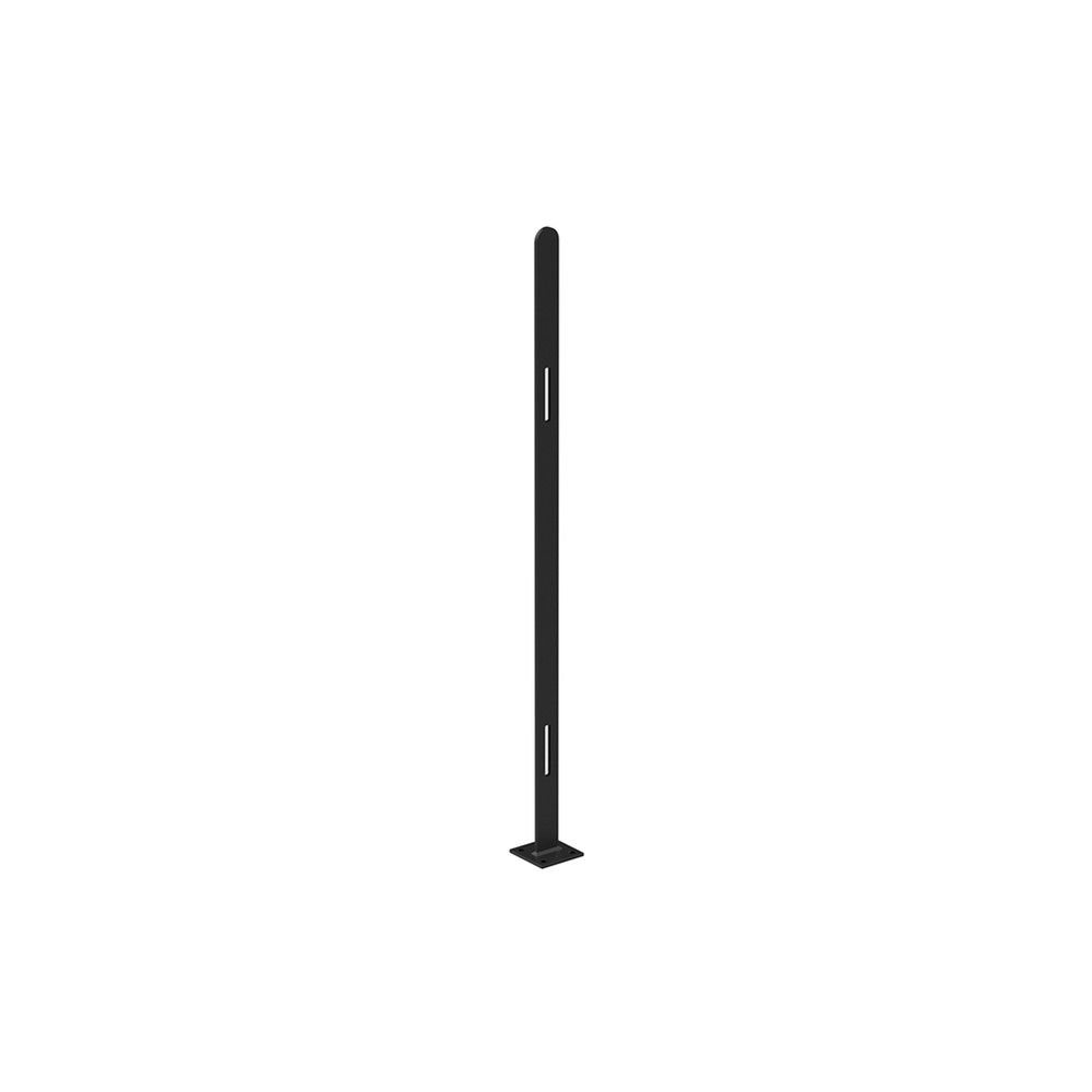 1200mm High Bolt Down Post - 50 x 8mm Black - No Cleats & Fittings
